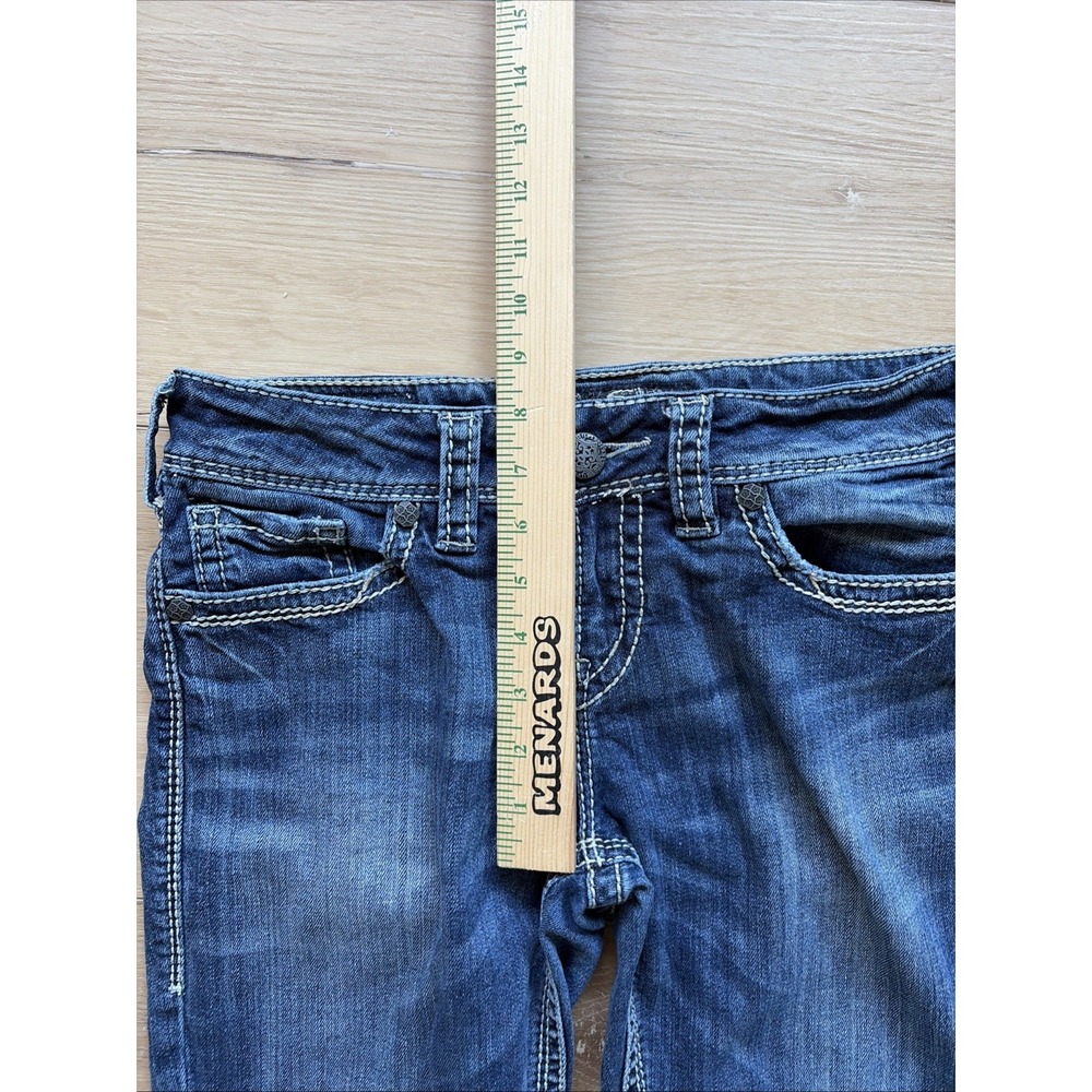 Silver Jean Co Suki Straight Denim Women's Jeans W29/L32 (30) Dark Blue Stretch - Picture 6 of 9